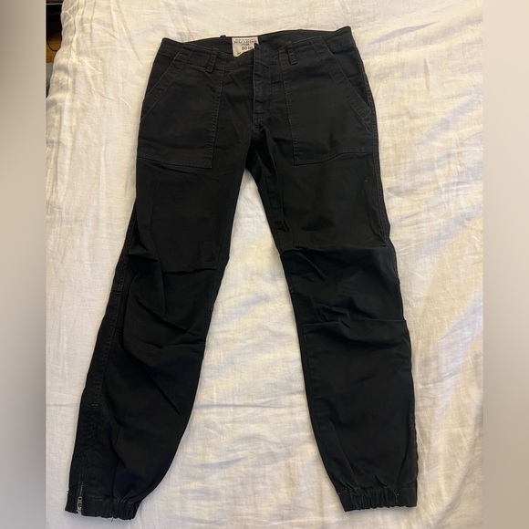 Nili Lotan Cropped French Military Pants Zip Jogger Ankle BLACK 2 - Picture 2 of 6